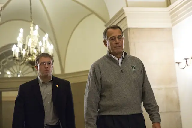 Speaker of the House John Boehner, wearing his Negotiation Zip-Up Fleece